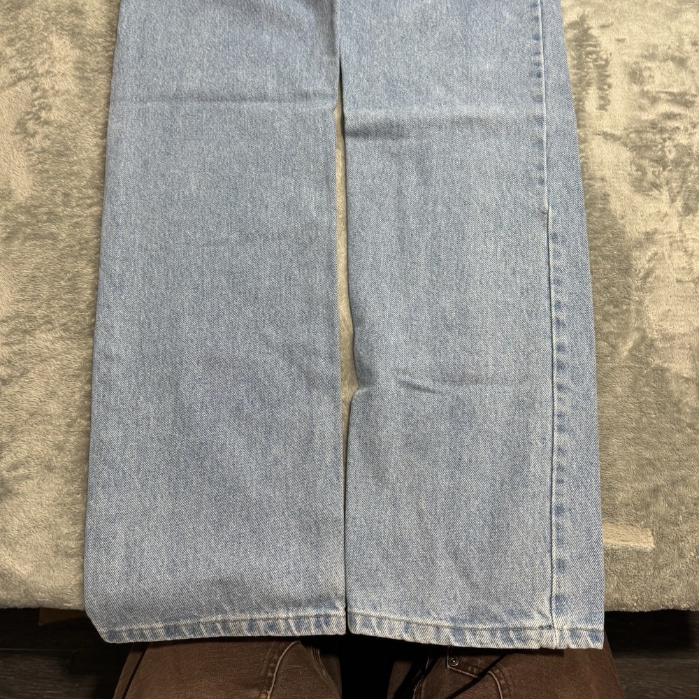 VTG Y2K Wrangler Straight Fit Lightwash Denim Jeans Mens 32x34 Western Indie - Picture 6 of 11